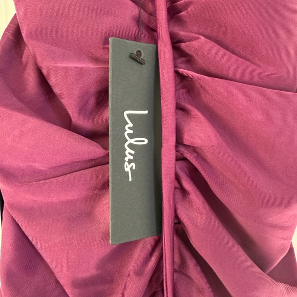 Lulus Confident Allure Plum Purple Ruched Lace-up Bodycon Mini Dress - Size XXS - Picture 3 of 5
